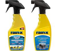 Rain-X Rain off Tergicristallo Scooter, Trattamento per Parabrezza in Plastica, Pulitore Casco Moto, Vetri Nave 500ml & Lavavetri Auto Spray 2-in-1 con Protezione Antipioggia 500ml