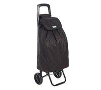 Rainberg Carrello per la spesa leggero a 2 ruote, resistente e pieghevole, alla moda, pieghevole e pieghevole, carrello pieghevole per una facile conservazione (motivo nero)