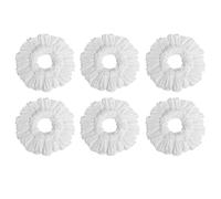 Rainberg Set mocio rotante e secchio con 3 teste extra, manico allungabile da 130 cm, teste in microfibra lavabili in lavatrice, sistema autorestrizzante, grigio e arancione (solo 6 teste)