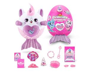 Rainbocorns Mermaidcorn Series 7 Kitten - Peluche da collezione - Sorprese sirene, Cuddle Plush Stuffed Animal, Stickers, (Kitten)