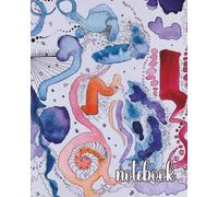 Rainbow Abstract Watercolor Notebook: pink, blue, orange, and purple watercolor and ink notebook design 154 pages college ruled writing pad