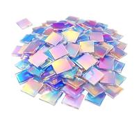Rainbow Acrylic Squares - 100 Pieces Colorful High-Clarity Acrylic Blocks | Mini Holographic Acrylic Blocks for Women Men Resin Mosaic Art Jewelry Home Indoor