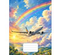 Rainbow After the Rain: Wide Ruled Composition Book for Teens, High School Students and Airplane Lovers for School Notes, Creative Writing, Homework and Everyday Use