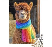 Rainbow Alpaca 1000 Piece Jigsaw Puzzle for Adults Paper Brain Training Animal Puzzle for Home Decor Social Play 70x50cm/1000pcs