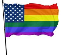 Rainbow American Stars Stripes Queer LGBT Pride Gay Pride Flag Festa di benvenuto a tema Decorazioni esterne per esterni Ornament Picks Home House Garden Yard Decor 3 X 5 Ft Bandiera