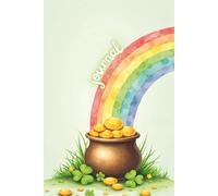 Rainbow and Pot of Gold Notebook with Personalization Page, St. Patrick's Day Journal for Kids, Lined Writing Journal with Date Space, Fun Christian ... 120 White Lined Pages, 6"x9", Eco-Friendly