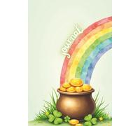 Rainbow and Pot of Gold Notebook with Personalization Page, St. Patrick's Day Journal for Kids, Lined Writing Journal with Date Space, Fun Christian ... 120 White Lined Pages, 6"x9", Eco-Friendly