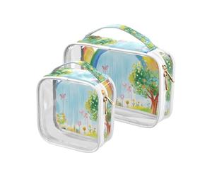 Rainbow Appearing After The Rain Beauty Bag Set TSA Approvato Borsa per il trucco resistente all'acqua Piccola essenziale per la rasatura