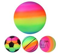 Rainbow Ball - Inflatable Beach Play Sphere, Multicolor Kids Water Fun Toy, Swimming Pool Activity Ball, Lightweight Outdoor Summer Recreation Prop | Beach Garden Pool Party Backyard Water Play Setup
