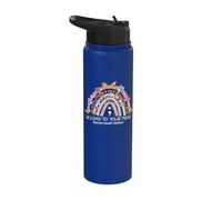 Rainbow Be Kind To Your Mind Mental Health Matters Stainless Steel Insulated Water Bottle