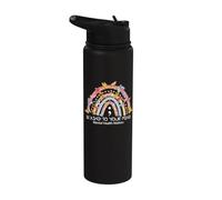 Rainbow Be Kind To Your Mind Mental Health Matters Stainless Steel Insulated Water Bottle