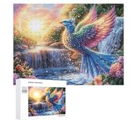 Rainbow Bird at Waterfall during Sunset Puzzle 500 Pezzi Per Adulti Attività Rilassante Riduzione Dello Stress Regalo Per Benessere 500 PCS