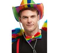 Rainbow Bow Tie, Multi-Coloured, Elasticated