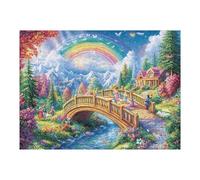 Rainbow Bridge Forest Wild Nature Rural Countryside Beautiful Puzzle 500 Pezzi Difficile Rompicapo Adulti Happy Time Sfida Per Amanti Del Puzzle Rilassamento Pressione Ridotta Dopo Il Lavoro Regalo A