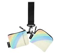 Rainbow Bridge - Portamonete da donna con tasca con cerniera, piccolo portafoglio staccabile con cerniera, per donne, confezione da 2, Ponte arcobaleno, 1 size, Casual