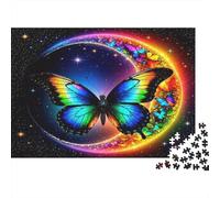 Rainbow Butterfly Moon 1000 Pezzi Cartone Extra Spesso Pacchetto Puzzle Per Adulti Sfida Del Gioco Educativo Decorazione Murale Idea Regalo 52x38cm/1000pcs