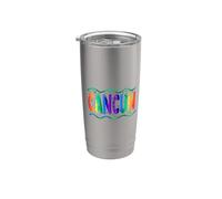 Rainbow Cancun Messico Tipografia Ocean Waves Bicchiere termico in acciaio inox doppia parete