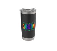 Rainbow Cancun Messico Tipografia Ocean Waves Bicchiere termico in acciaio inox doppia parete