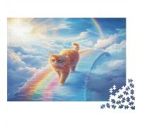Rainbow Cat Heaven Jigsaw Puzzle Impossible 1000 Pezzi Interesting Decorazione Per La Casa. Giochi Rilassamento E Intelligence Per Adulti E Ragazzi Da 14 Anni 38x26cm/1000pcs