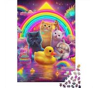 Rainbow Cats And Unicorns Puzzle Impossible 1000 Pezzi Decorazione Per La Casa. Rilassamento E Intelligence Per Adulti E Ragazzi Da 14 Anni 70x50cm/1000pcs