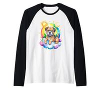 Rainbow Clouds Border Terrier Border Terriers Maglia con Maniche Raglan