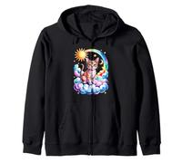 Rainbow Clouds Devon Rex Pixie Cats Felpa con Cappuccio