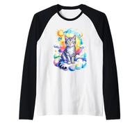 Rainbow Clouds Egyptian Mau Cat Egyptian Maus Maglia con Maniche Raglan