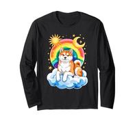 Rainbow Clouds Japanese Akita Inu Maglia a Manica
