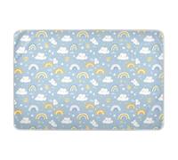 Rainbow Clouds - Tappetini per pannolini riutilizzabili extra large blu, altamente assorbenti, anti-labbra, prodotti per la biancheria da letto per neonati, 132 x 86,4 cm