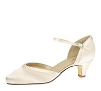 Rainbow Club Scarpe da Sposa Letty - Décolleté in Raso Avorio/Crema, con Cinturino e Morbida Imbottitura, Classiche - Misura 39.5 EU (6.5 UK)