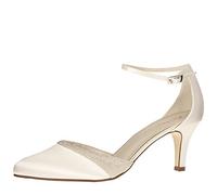 Rainbow Club Scarpe da Sposa Lisan - Décolleté in Raso Avorio e Bordo con Glitter, con Morbida Imbottitura - Misura 37.5 EU (4.5 UK)