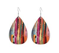 Rainbow Color Abstract Painting Orecchini Da Donna Penzolare Orecchini In Pelle Leggera Accessori Per Decorazioni Carnevale Tutti I Giorni