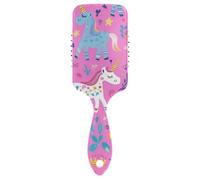 Rainbow Color Cute unicorns spazzola antistatica per capelli spessi Progettato massaggiatore cuoio capelluto per capelli lisci con manico ergonomico cepillo para definir rizos