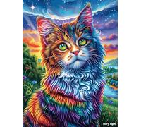 Rainbow-Colored Cat in A Flower Garden Puzzle 1000 Pezzi Rilassamento Per Adulti Scenery Science Fiction Rompicapo Pressione Ridotta Giochi Da Tavolo Solo O in Gruppo Regalo Amico E Colleghi 1000 PCS