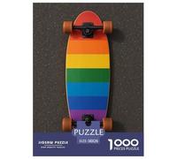 Rainbow Colored Skateboard Puzzle Impossible 1000 Pezzi Interesting Decorazione Per La Casa. Rilassamento E Intelligence Per Adulti E Bambini Da 12 Anni 38x26cm/1000pcs