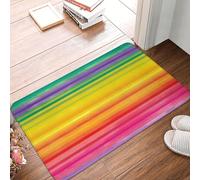 Rainbow Colored Striped Zerbino Ingresso Esterno Lavabile Zerbino Per Ingresso Polvere Tappeto Porta Per Veranda Interno Camera 60X40Cm