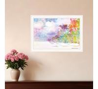Rainbow Colors on the Coast White Framed Print Wall Art