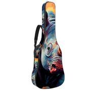 Rainbow Colors Rhino 33 41 42 pollici Custodia per chitarra acustica con tracolla regolabile Borsa per chitarra con gancio posteriore, adatta per chitarre elettriche, bassi, chitarre classiche e