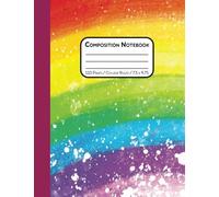 Rainbow Composition Notebook, Bright Colorful Grunge Aesthetic, College Ruled, for Teen Girls - Middle/High School: Professional Soft-Matte Cover, Standard Size