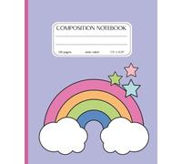 Rainbow Composition Notebook: Cute, Dreamy and Starry Cover | 7.5" x 9.25” Colorful Coquette Whimsical Rainbow Pattern Aesthetic Journal with 120 Wide ... - Women - School - Work | Dreamy Collection