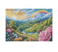 Rainbow Cottage Spring Garden Puzzle 300 Pezzi Idea Regalo Natale Premium Rompicapo Paesaggi Classici Per Adulti E Ragazzi Attività Creativa E Educativa 300 PCS