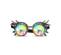 Rainbow Crystal Bling Glasses Kaleidoscope Goth Rivets Kaleidoscope Goggles