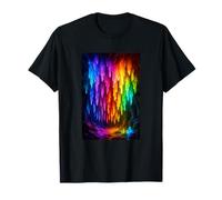 Rainbow Crystal Cavern Fantasy Paesaggio Sogno Color Maglietta