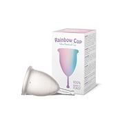 Rainbow Cup, Coppetta Mestruale Made in Italy in Silicone Medicale Senza Lattice e Additivi, Comoda, Ecologica, Sicura, in più Varianti, Coppetta Mestruale Morbida, Trasparente, Taglia 1
