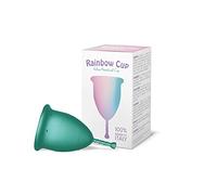 Rainbow Cup, Coppetta Mestruale Made in Italy in Silicone Medicale Senza Lattice e Additivi, Comoda, Ecologica, Sicura, in più Varianti, Coppetta Mestruale Morbida, Colore Smeraldo, Taglia 2