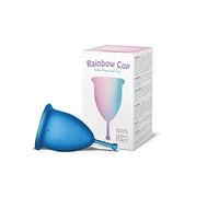 Rainbow Cup, Coppetta Mestruale Made in Italy in Silicone Medicale Senza Lattice e Additivi, Comoda, Ecologica, Sicura, in più Varianti, Coppetta Mestruale Morbida, Colore Turchese, Taglia 2