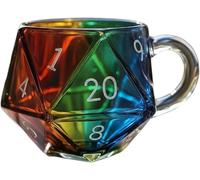 Rainbow D20 Dice Mug, Polyhedral Dice Coffee Cup With Handle, Game Mug, Game Night Mugs Gift For Tabletop Rpg & Fantasy Lovers (1pcs)