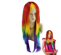 Rainbow Dash Wig - Costume Wigs For Women, Rainbow Wig For Women Only | Womens Costume Wigs, Colored Wigss, Multicolor Wigsss Halloween Costumes Christmas Party, Synthetic Wigss Long Straight Col