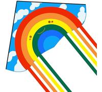 Rainbow Delta Kites Adults-Beginner Kite for Kids Easy Flyer - Kit Line and Swivel Included - Good for Outdoor Games and Summer The Beach Toys for Kids
