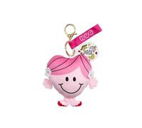 Rainbow Designs Little Miss Hug - Portachiavi in peluche rosa morbido con clip dorata della collezione Charming Mr Men, accessorio per borse, chiavi e passeggini